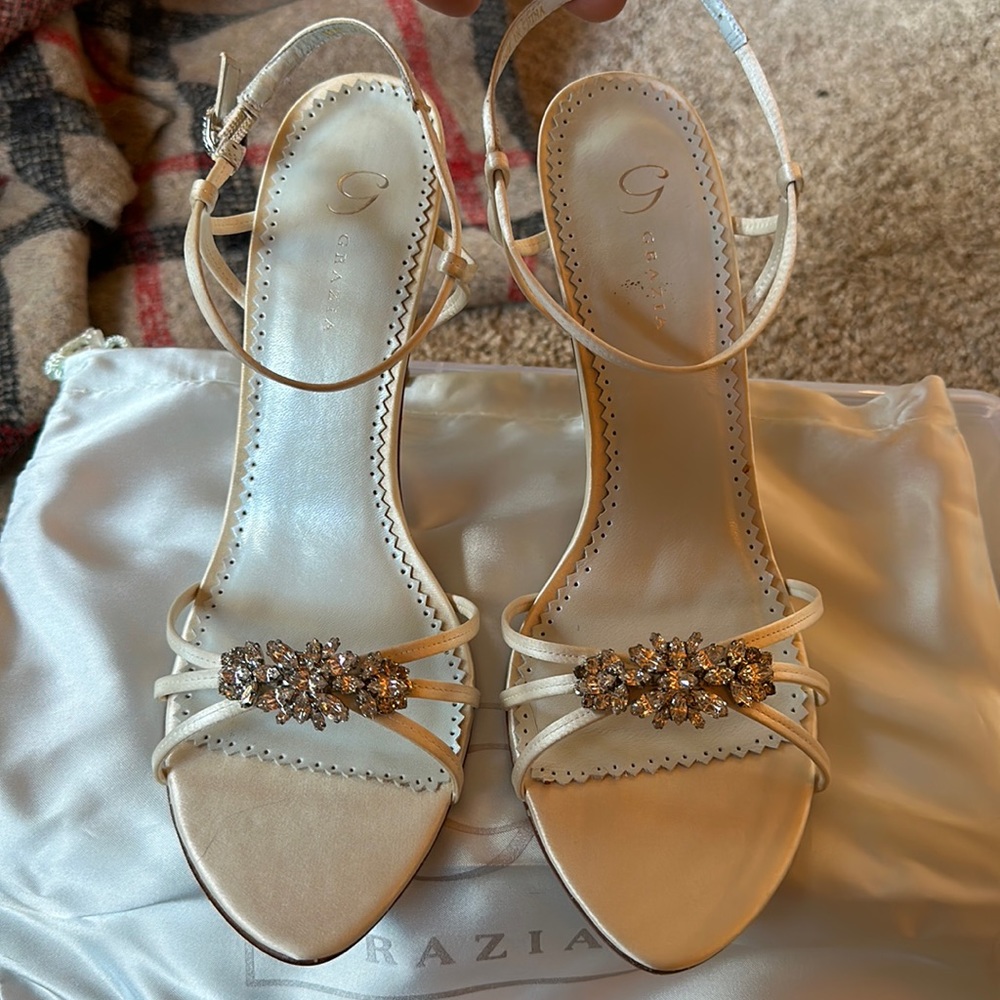 Grazia Satin Wedding Sandals